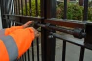 Security guard locking up property