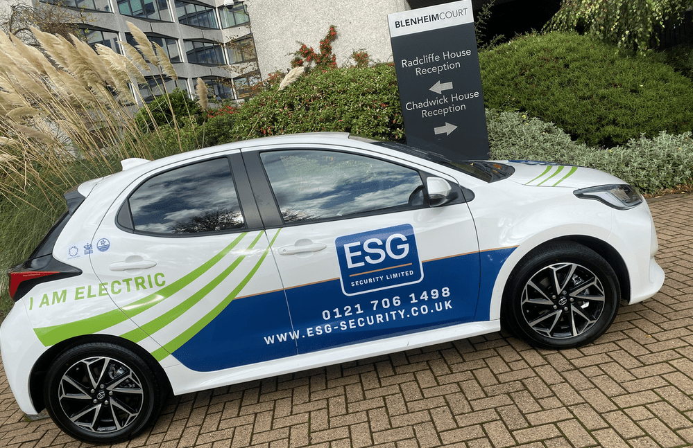 ESG Security electric vehicle with livery